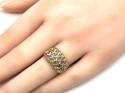 9ct Yellow Gold Domed Mesh Ring