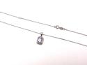 9ct White Gold Tanzanite & Diamond Pendant & Chain