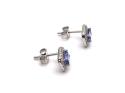 9ct White Gold Tanzanite and Diamond Stud Earrings