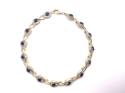 9ct Gold Sapphire & Diamond Bracelet 7 inch