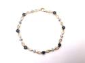 9ct Yellow Gold Sapphire & Diamond Bracelet 7 inch