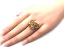 14ct Yellow Gold Stone Set Flower Ring