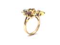 14ct Yellow Gold Stone Set Flower Ring