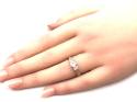 9ct White Topaz & Diamond 3 Stone Ring