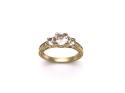 9ct White Topaz & Diamond 3 Stone Ring