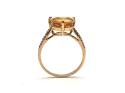 9ct Citrine & Diamond Solitaire Ring