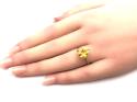 9ct Citrine & Diamond Solitaire Ring