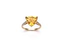 9ct Citrine & Diamond Solitaire Ring