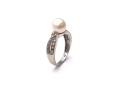 14ct Pearl & Diamond Solitaire Ring