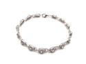 9ct White Gold Aquamarine & Diamond Bracelet 7 inc