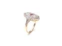 9ct Yellow Gold Ornate Ruby & Diamond Cluster Ring