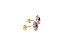 18ct Yellow Gold Ruby & Diamond Cluster Earrings