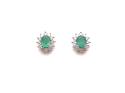 18ct Emerald and Diamond Cluster Earrings