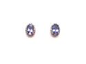 9ct Yellow Gold Tanzanite & Diamond Stud Earrings