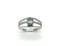 9ct White Gold Opal & Diamond Ring