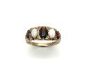 9ct Yellow Gold Opal & Garnet Ring