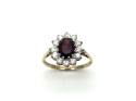 9ct Yellow Gold Garnet & CZ Ring