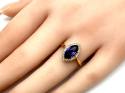 18ct Synthetic Sapphire Halo Ring