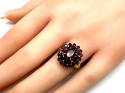 9ct Yellow Gold Garnet Cluster Ring