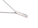 Silver Solid Long Bar Pendant & Chain 18 Inch