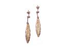 9ct Yellow Gold Feather Drop Earrings