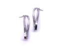 9ct White Gold Twisted Drop Earrings