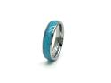 Tungsten Carbide & Crushed Turquoise Inlay Ring