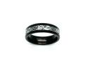 Tungsten Carbide Black IP & Carbon Celtic Ring