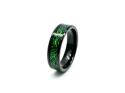 Tungsten Carbide & Green Carbon Fibre Celtic Ring