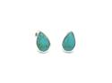 Silver Turquoise Teardrop Stud Earrings