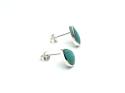 Silver Turquoise Teardrop Stud Earrings