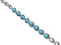 Silver Created Turquoise & Marcasite Bracelet