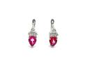 Silver Pink Topaz & CZ Earrings