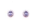 9ct White Gold Tanzanite & Diamond Stud Earrings