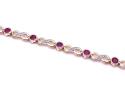 9ct Yellow Gold Ruby & Diamond Bracelet 7 inch