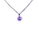 9ct White Gold Amethyst Pendant & Chain