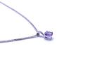 9ct White Gold Amethyst Pendant & Chain