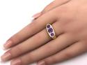 18ct Yellow Gold Amethyst 3 Stone Ring