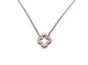 9ct White Gold Diamond Clover Necklet 16-18 inch