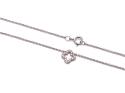 9ct White Gold Diamond Clover Necklet 16-18 inch