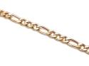 9ct  Figaro Semi Solid Bracelet