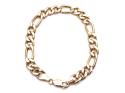 9ct  Figaro Semi Solid Bracelet