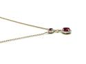 9ct Yellow Gold Ruby & Diamond Necklet 16-17 Inch