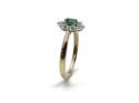 9ct Yellow Gold Emerald & Diamond Cluster Ring