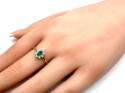 9ct Yellow Gold Emerald & Diamond Cluster Ring