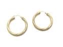 9ct Yellow Gold Patterned Hoop Earrings