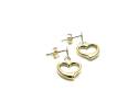 9ct Yellow Gold Heart Stud Earrings