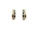 9ct Yellow Gold Sapphire & CZ Earrings