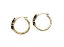 9ct Sapphire Diamond Hoop Earrings