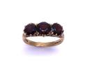 9ct Yellow Gold Garnet 3 Stone Ring